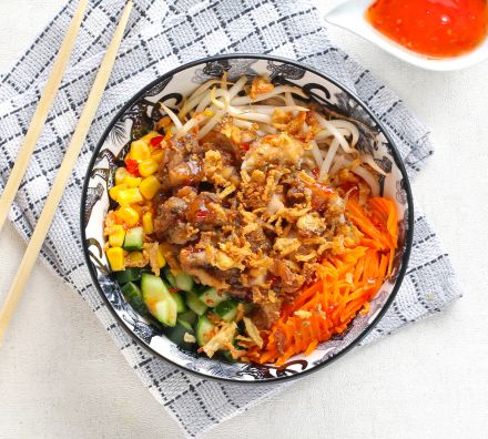 Pokebowl poulet frit spicy